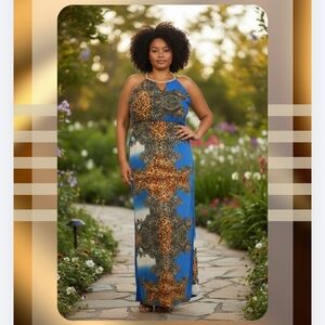 Animal Print Style Maxi Dress